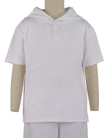 Short Sleeve Half Placket Hoodie