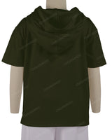 Short Sleeve Half Placket Hoodie