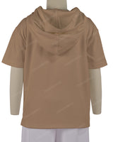 Short Sleeve Half Placket Hoodie