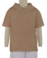 Short Sleeve Half Placket Hoodie