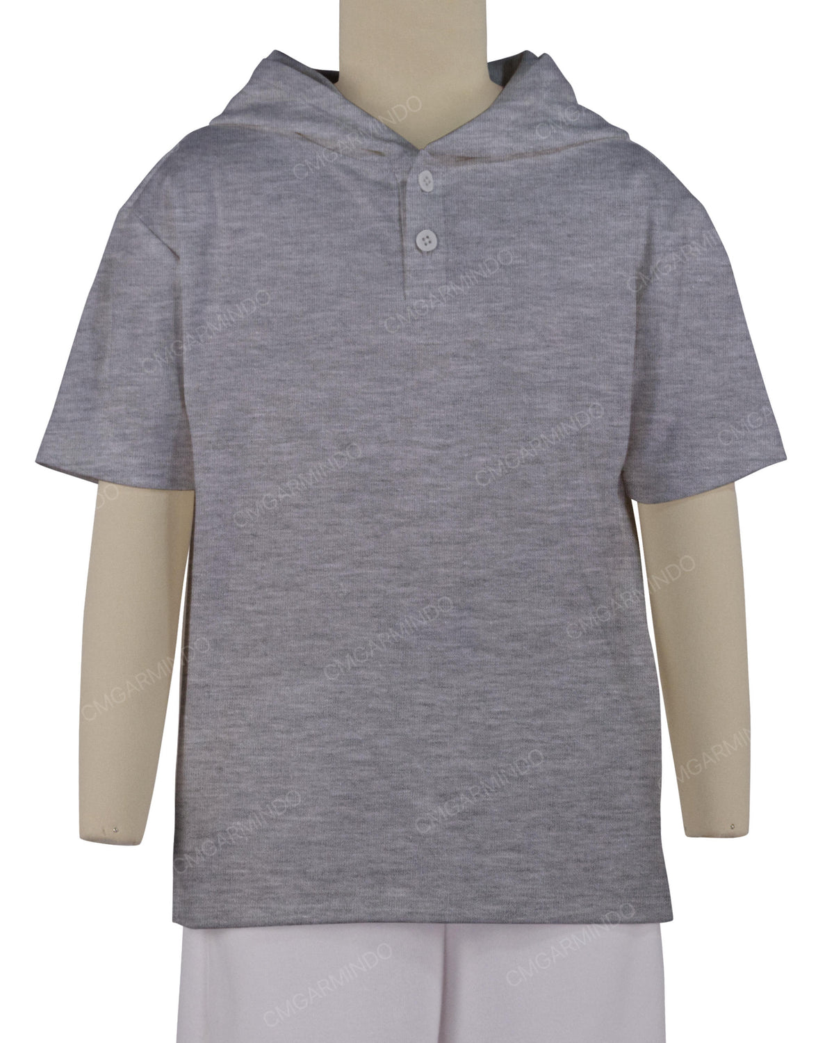 Short Sleeve Half Placket Hoodie