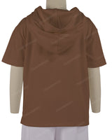 Short Sleeve Half Placket Hoodie
