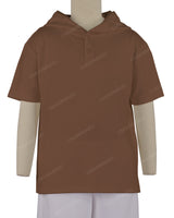 Short Sleeve Half Placket Hoodie