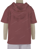 Short Sleeve Half Placket Hoodie