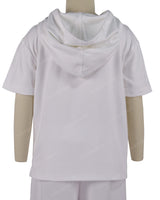 Short Sleeve Half Placket Hoodie