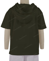 Short Sleeve Half Placket Hoodie