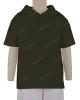 Short Sleeve Half Placket Hoodie