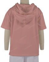 Short Sleeve Half Placket Hoodie