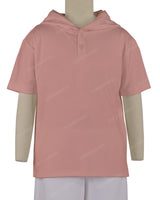 Short Sleeve Half Placket Hoodie
