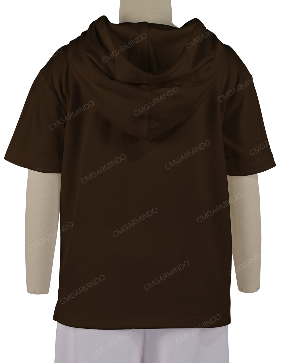 Short Sleeve Half Placket Hoodie