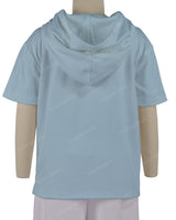 Short Sleeve Half Placket Hoodie