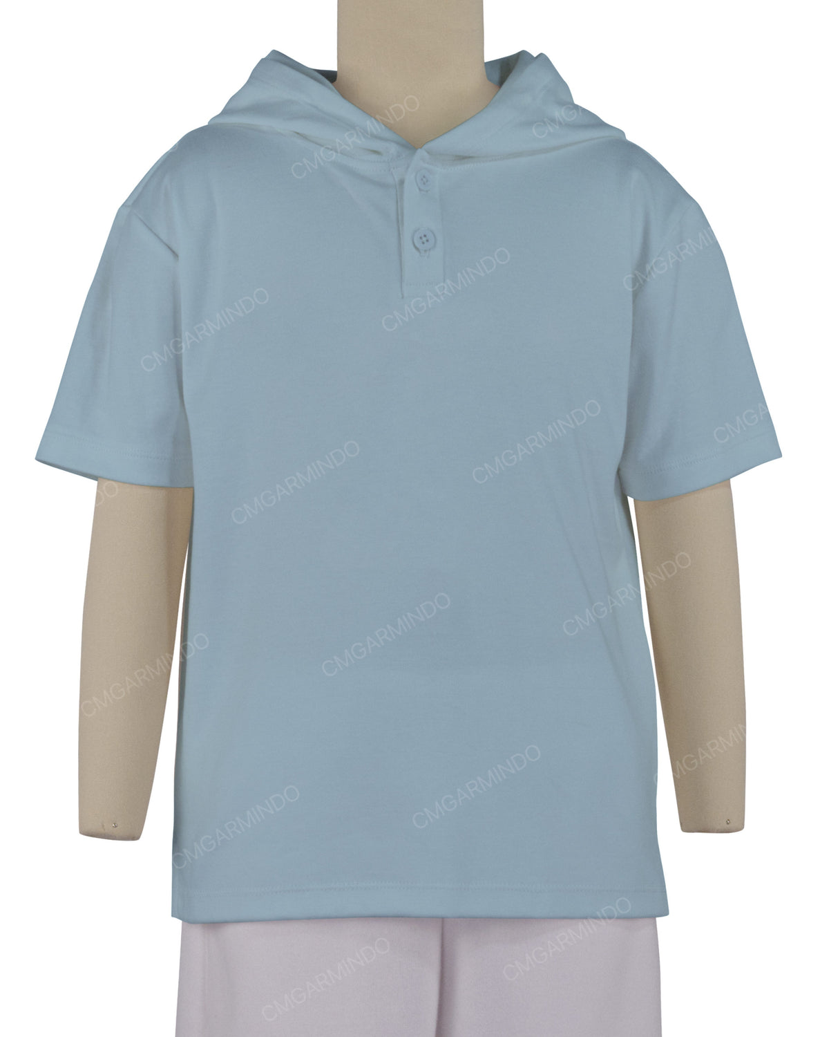 Short Sleeve Half Placket Hoodie