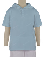 Short Sleeve Half Placket Hoodie