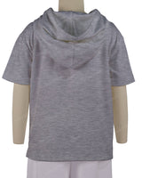 Short Sleeve Half Placket Hoodie