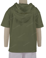 Short Sleeve Half Placket Hoodie