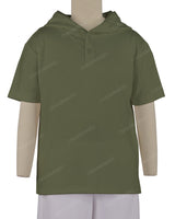 Short Sleeve Half Placket Hoodie