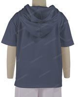 Short Sleeve Half Placket Hoodie