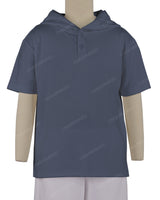 Short Sleeve Half Placket Hoodie