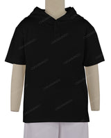 Short Sleeve Half Placket Hoodie