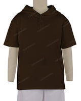 Short Sleeve Half Placket Hoodie