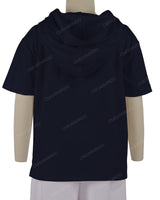 Short Sleeve Half Placket Hoodie
