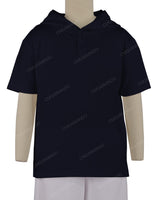 Short Sleeve Half Placket Hoodie