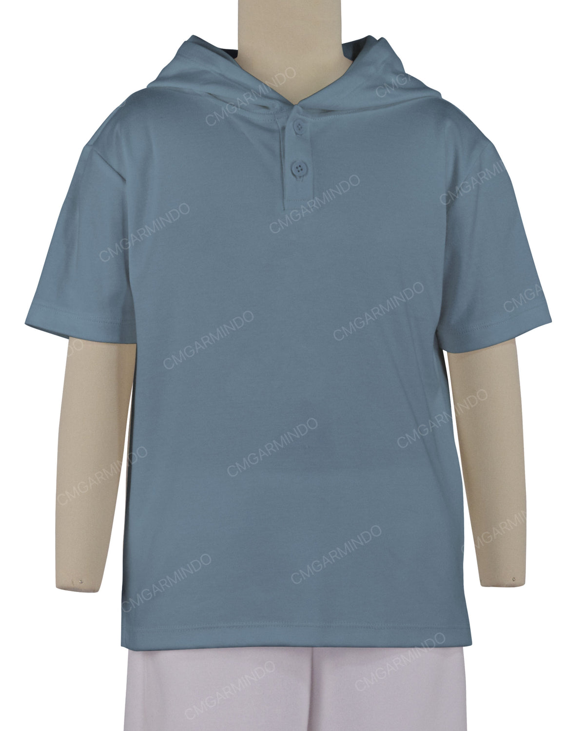 Short Sleeve Half Placket Hoodie