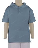 Short Sleeve Half Placket Hoodie