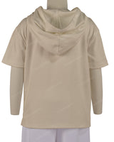 Short Sleeve Half Placket Hoodie