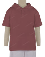 Short Sleeve Half Placket Hoodie