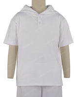 Short Sleeve Half Placket Hoodie
