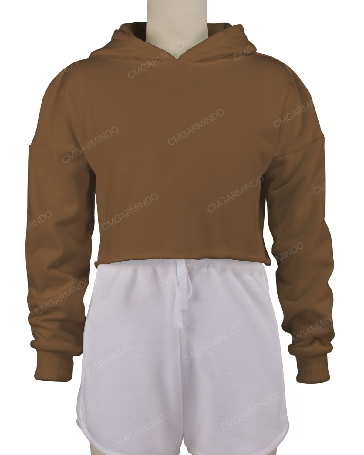 Raw Edge Crop Hoodie
