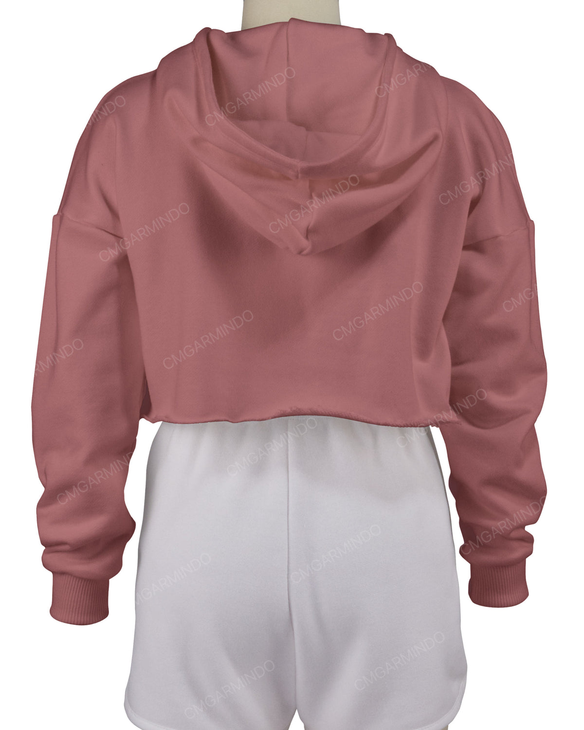 Raw Edge Crop Hoodie