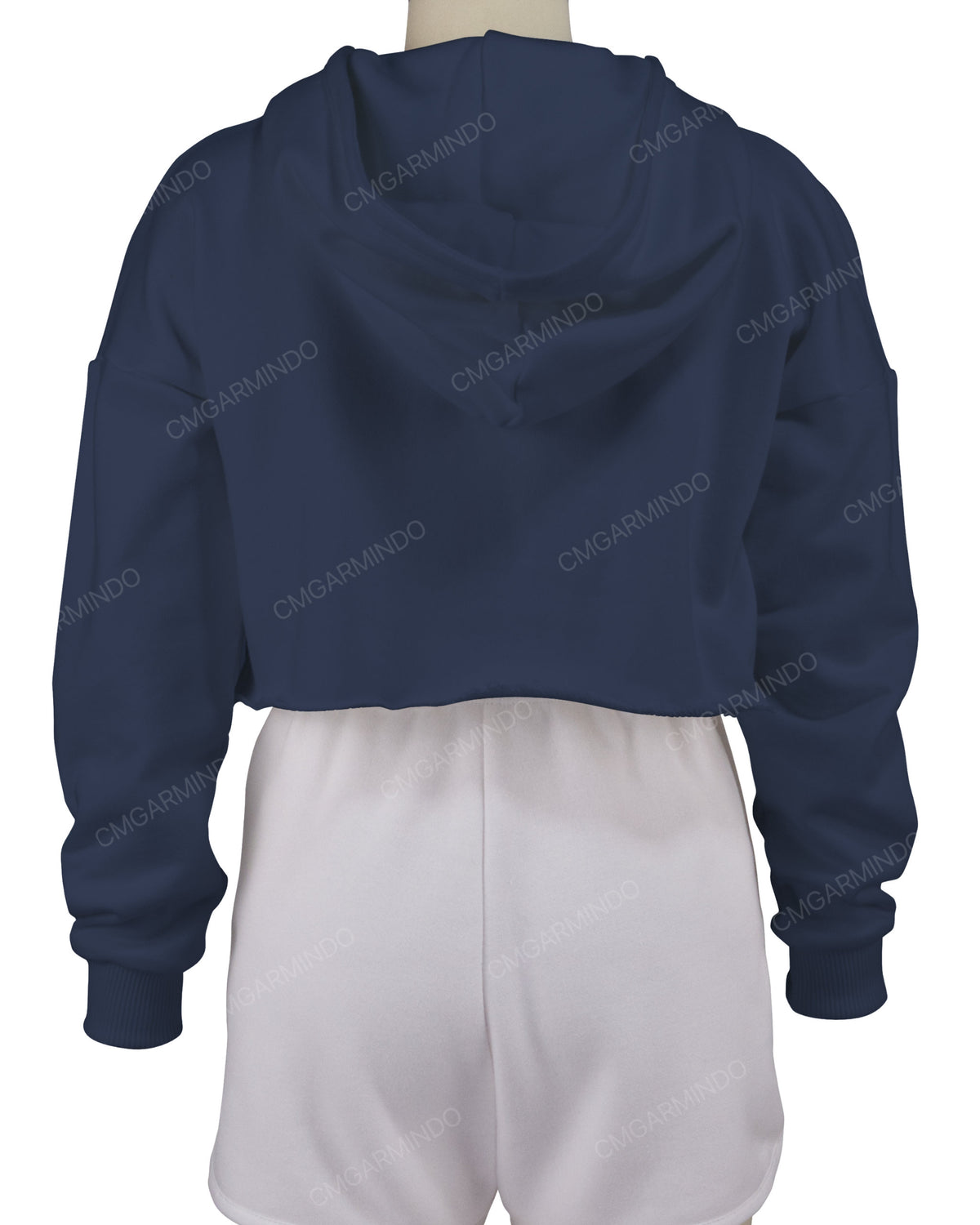 Raw Edge Crop Hoodie
