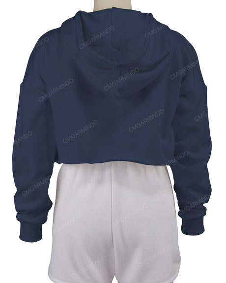 Raw Edge Crop Hoodie