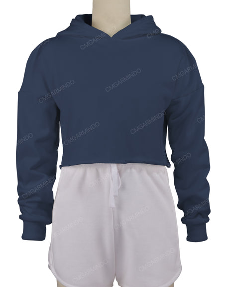 Raw Edge Crop Hoodie