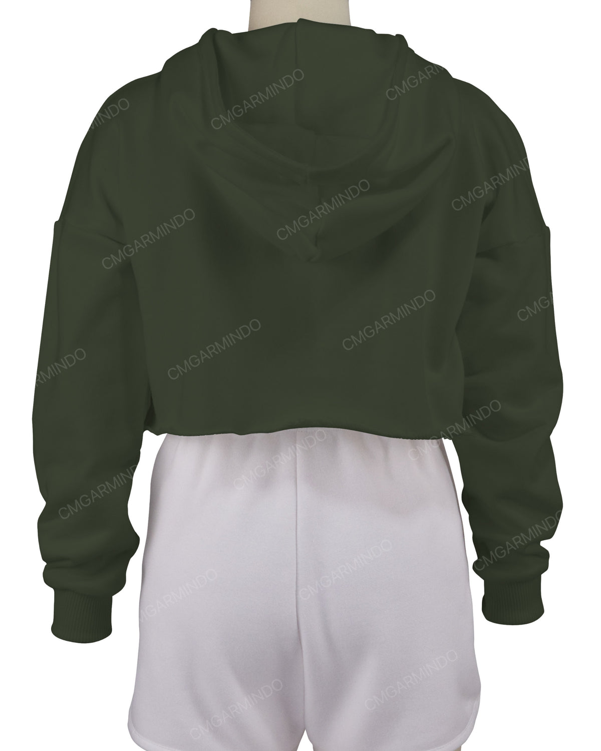 Raw Edge Crop Hoodie