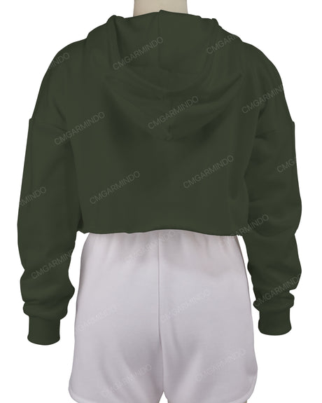 Raw Edge Crop Hoodie