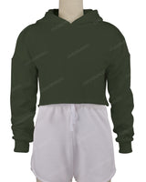 Raw Edge Crop Hoodie