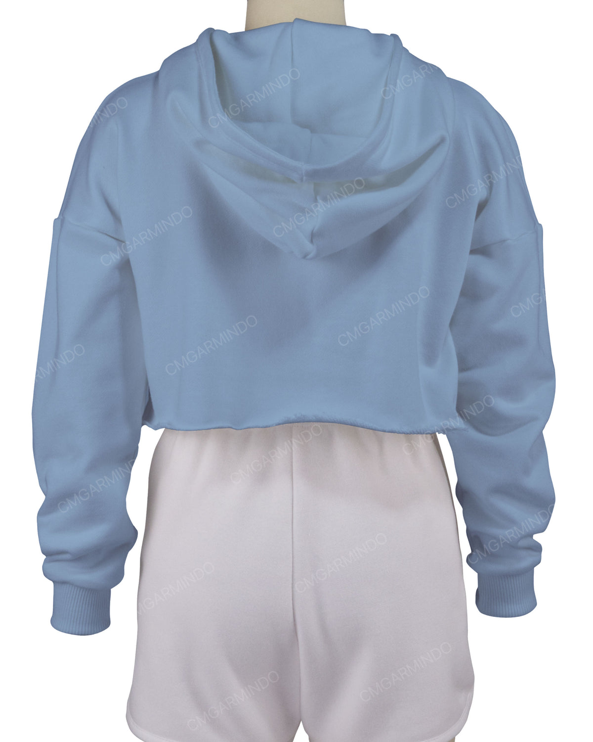 Raw Edge Crop Hoodie