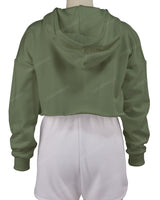Raw Edge Crop Hoodie