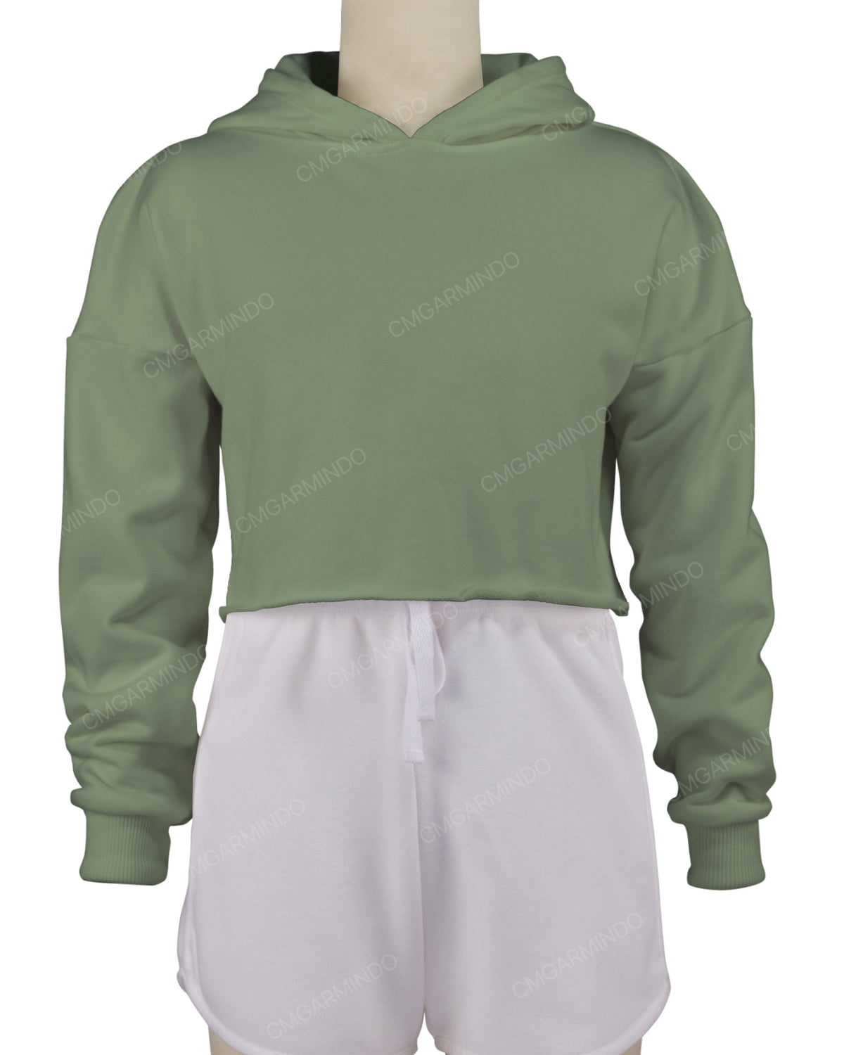 Raw Edge Crop Hoodie