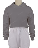 Raw Edge Crop Hoodie