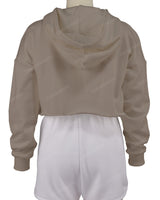 Raw Edge Crop Hoodie