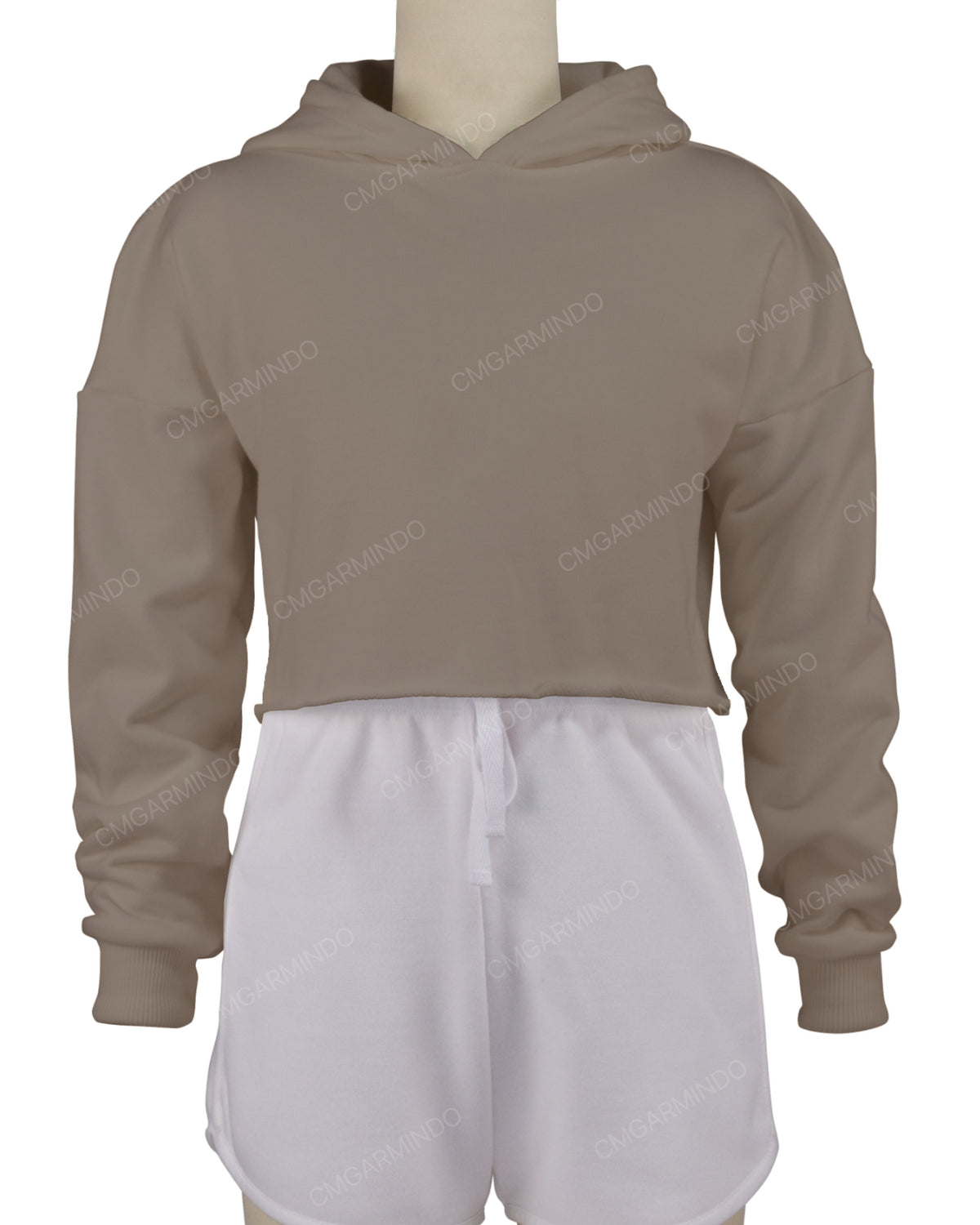 Raw Edge Crop Hoodie