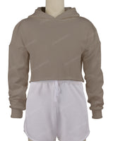 Raw Edge Crop Hoodie