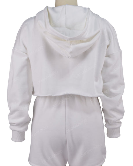 Raw Edge Crop Hoodie