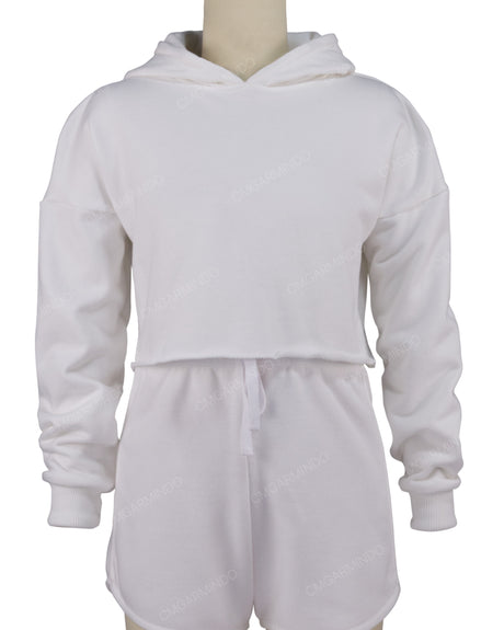 Raw Edge Crop Hoodie