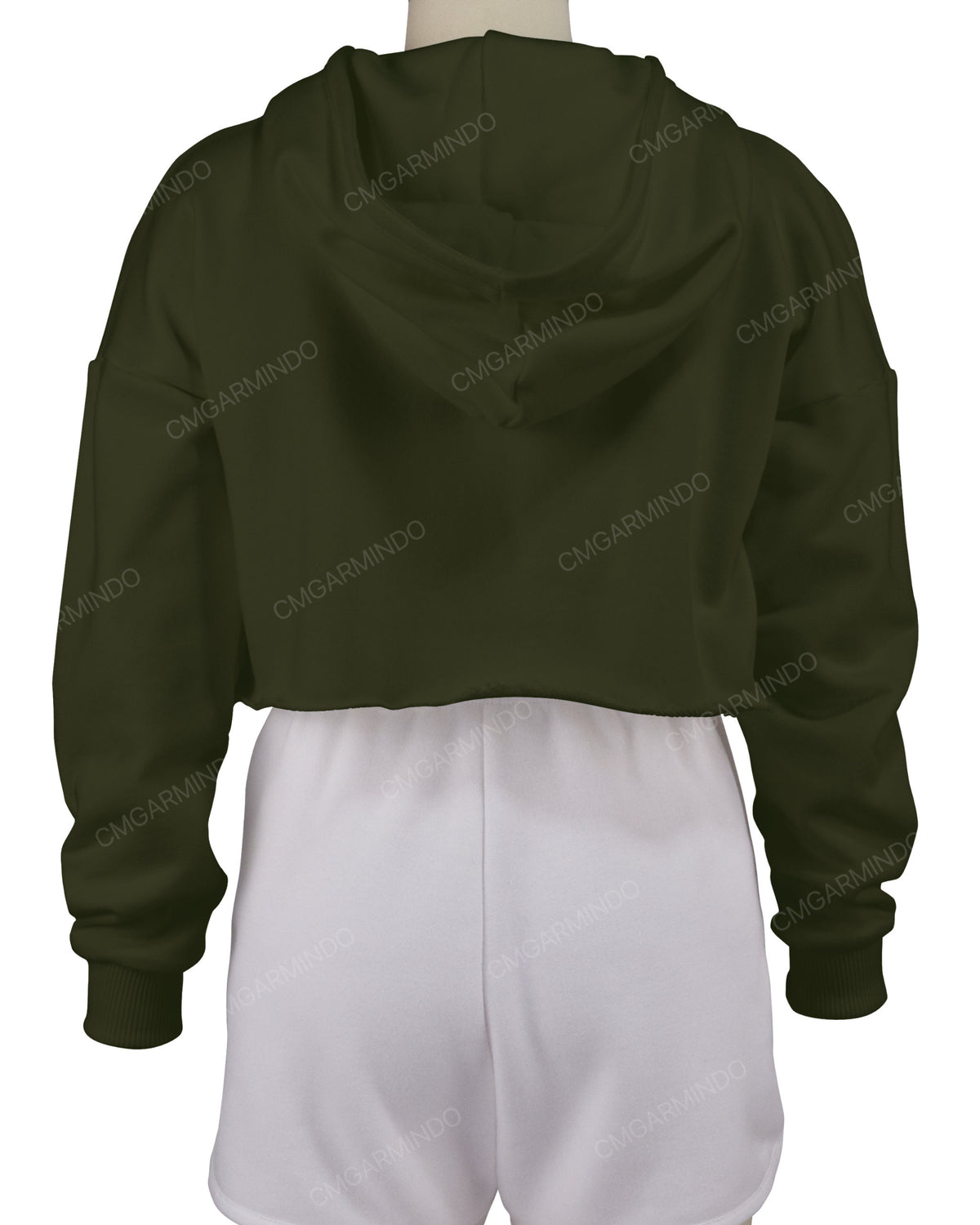 Raw Edge Crop Hoodie
