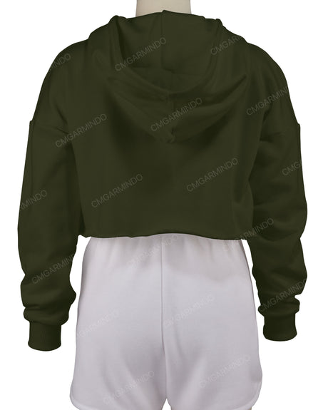 Raw Edge Crop Hoodie